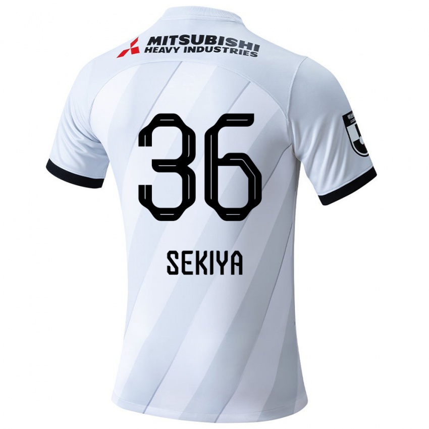 Gyermek Hikaru Sekiya #36 Fehér Szürke Idegenbeli Jersey 2024/25 Mez Póló Ing