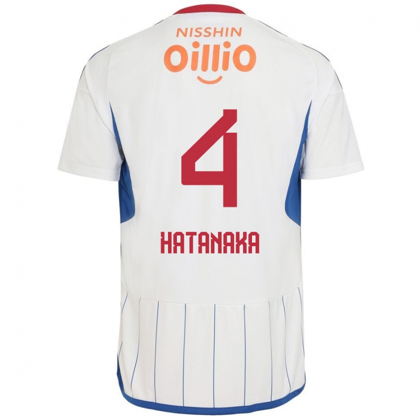 Gyermek Shinnosuke Hatanaka #4 Fehér Kék Piros Idegenbeli Jersey 2024/25 Mez Póló Ing