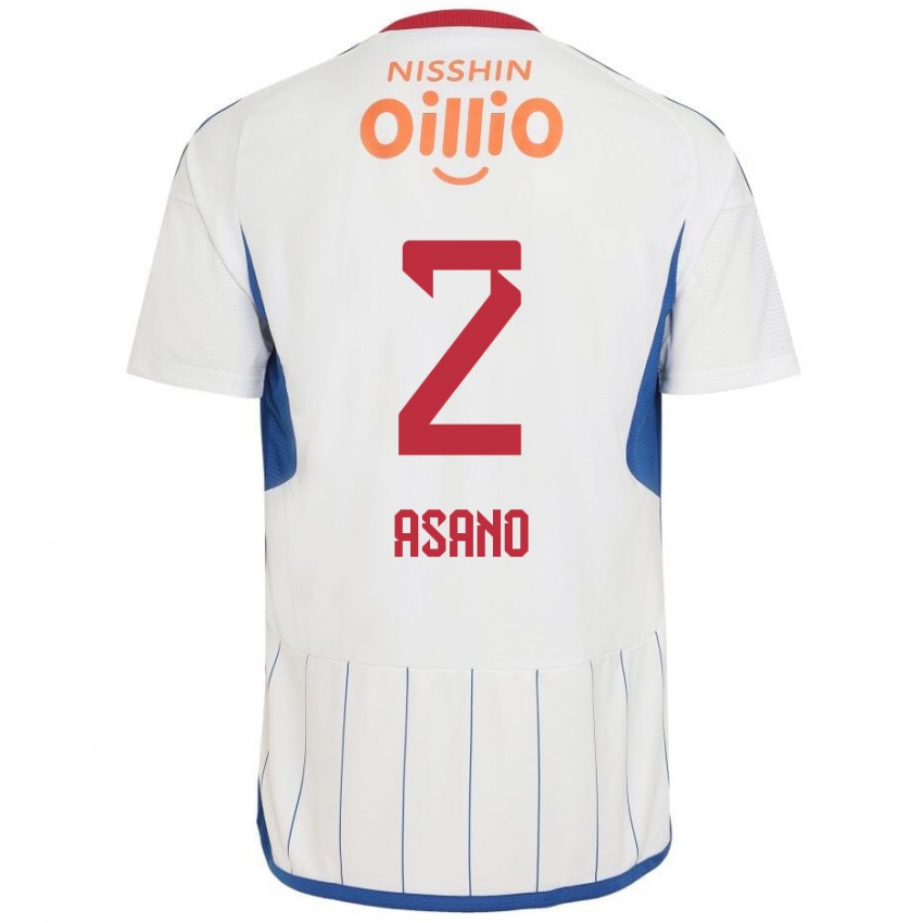 Gyermek Katsuki Asano #2 Fehér Kék Piros Idegenbeli Jersey 2024/25 Mez Póló Ing