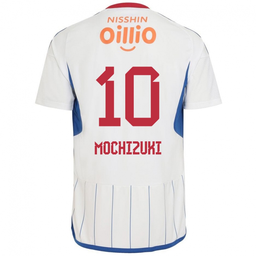 Gyermek Kohei Mochizuki #10 Fehér Kék Piros Idegenbeli Jersey 2024/25 Mez Póló Ing