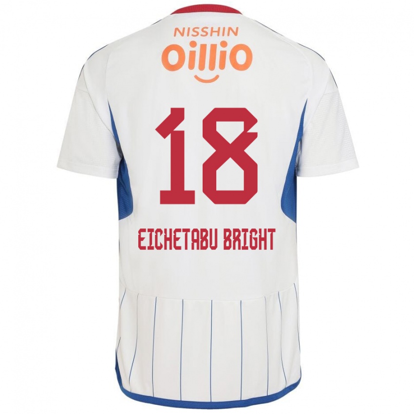 Gyermek Kai Eichetabu Bright #18 Fehér Kék Piros Idegenbeli Jersey 2024/25 Mez Póló Ing