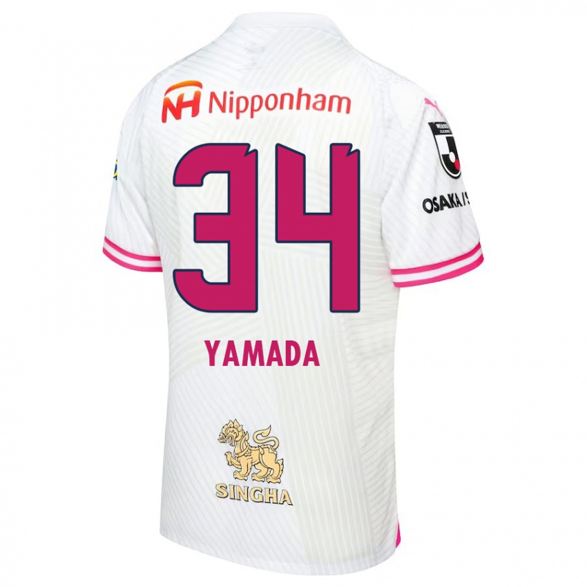 Gyermek Hiroto Yamada #34 Fehér Rózsaszín Idegenbeli Jersey 2024/25 Mez Póló Ing