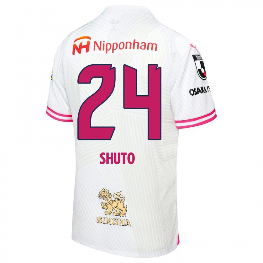 Gyermek Nozomi Shuto #24 Fehér Rózsaszín Idegenbeli Jersey 2024/25 Mez Póló Ing