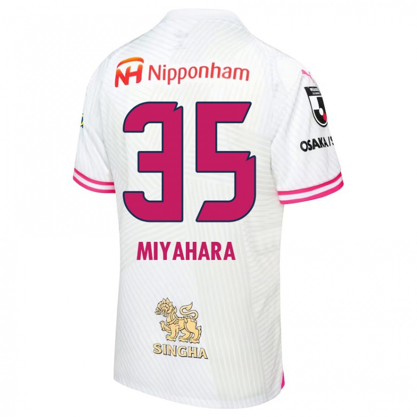 Gyermek Jinta Miyahara #35 Fehér Rózsaszín Idegenbeli Jersey 2024/25 Mez Póló Ing