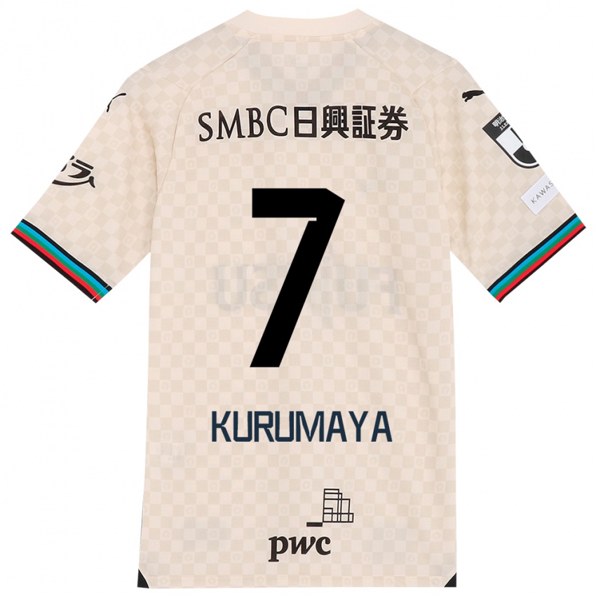 Gyermek Shintaro Kurumaya #7 Fehér Szürke Idegenbeli Jersey 2024/25 Mez Póló Ing