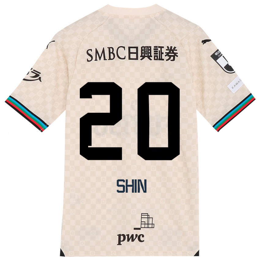 Gyermek Shin Yamada #20 Fehér Szürke Idegenbeli Jersey 2024/25 Mez Póló Ing