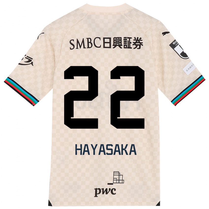 Gyermek Yuki Hayasaka #22 Fehér Szürke Idegenbeli Jersey 2024/25 Mez Póló Ing