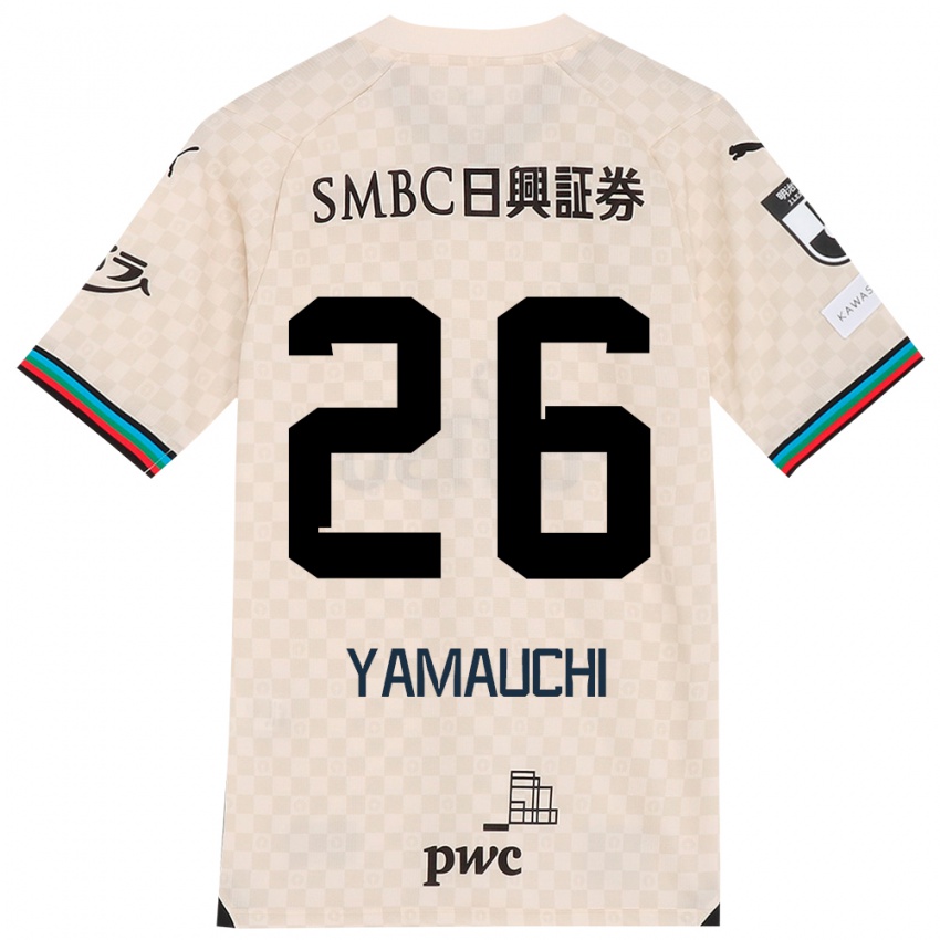 Gyermek Hinata Yamauchi #26 Fehér Szürke Idegenbeli Jersey 2024/25 Mez Póló Ing