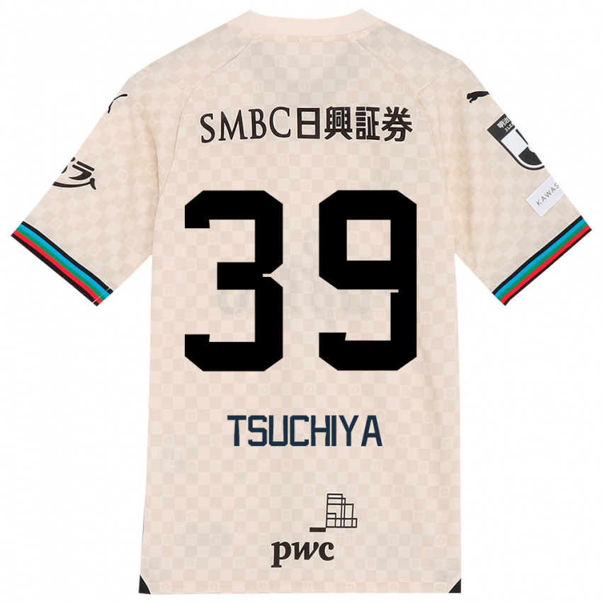 Gyermek Kaito Tsuchiya #39 Fehér Szürke Idegenbeli Jersey 2024/25 Mez Póló Ing