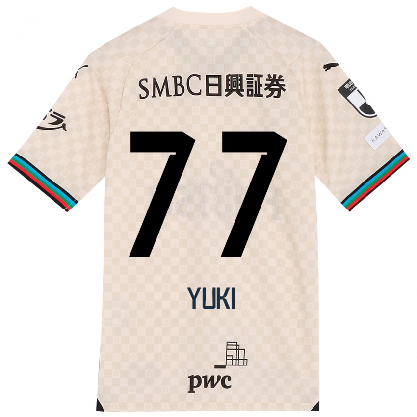 Gyermek Yuki Yamamoto #77 Fehér Szürke Idegenbeli Jersey 2024/25 Mez Póló Ing