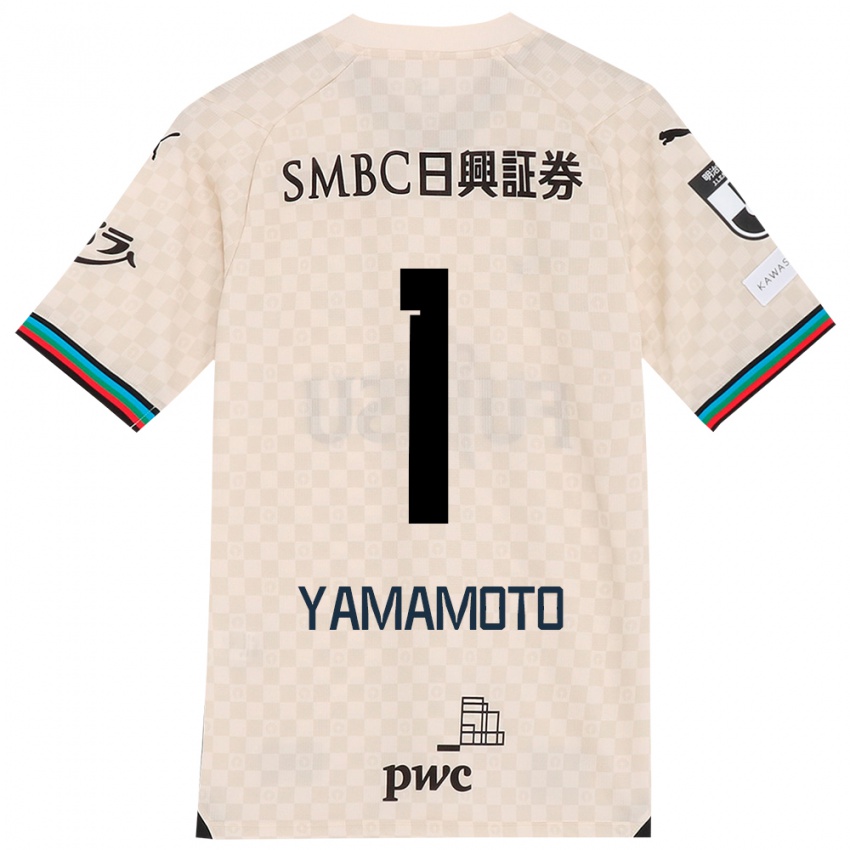 Gyermek Kensho Yamamoto #1 Fehér Szürke Idegenbeli Jersey 2024/25 Mez Póló Ing