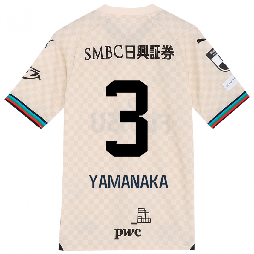 Gyermek Daiki Yamanaka #3 Fehér Szürke Idegenbeli Jersey 2024/25 Mez Póló Ing