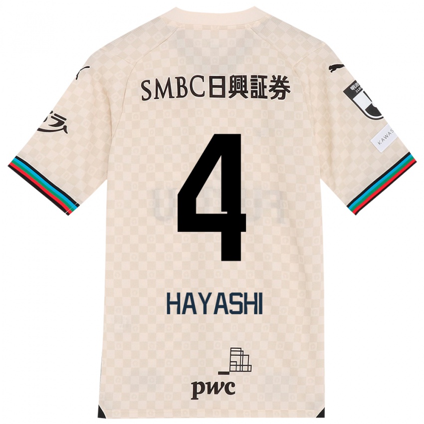 Gyermek Shunsuke Hayashi #4 Fehér Szürke Idegenbeli Jersey 2024/25 Mez Póló Ing