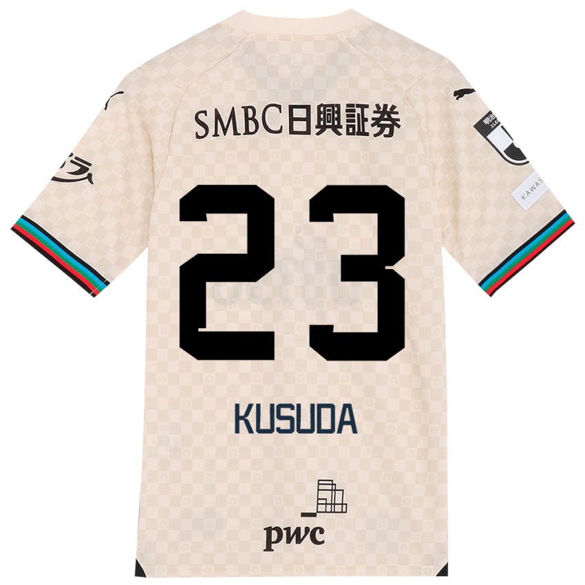 Gyermek Haruki Kusuda #23 Fehér Szürke Idegenbeli Jersey 2024/25 Mez Póló Ing