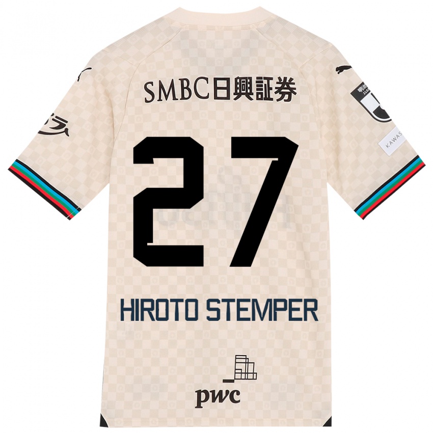 Gyermek Luka Hiroto Stemper #27 Fehér Szürke Idegenbeli Jersey 2024/25 Mez Póló Ing