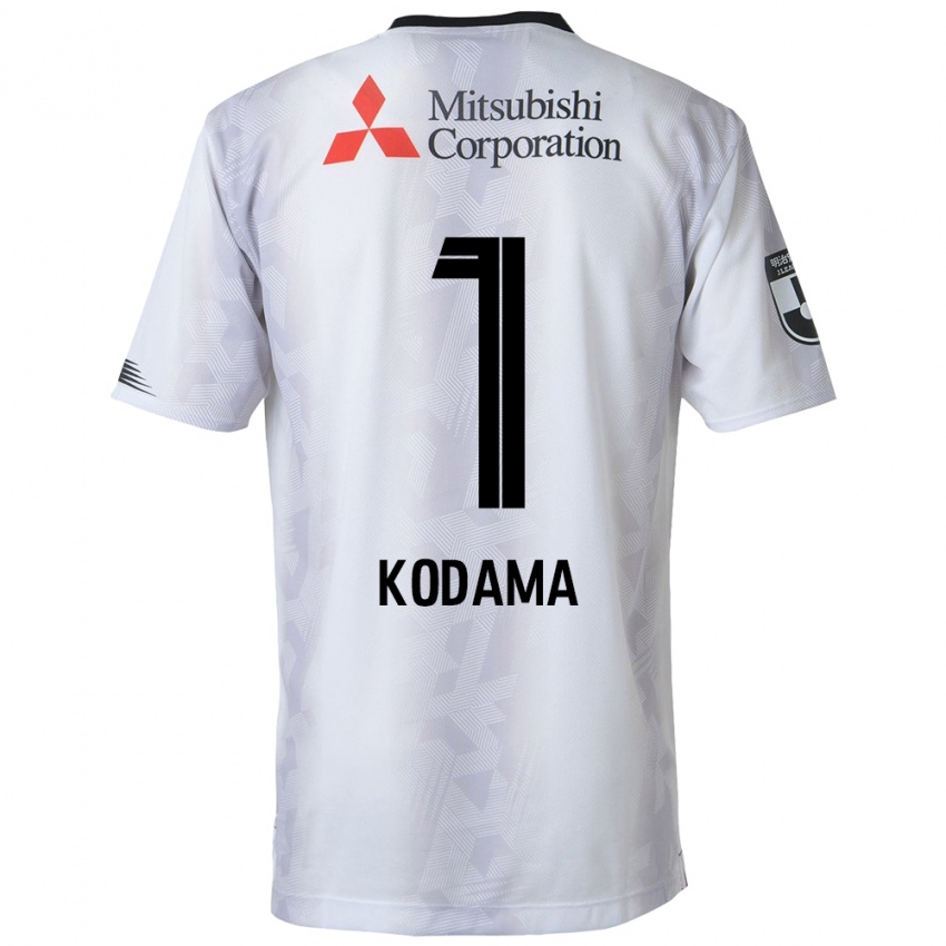 Gyermek Tsuyoshi Kodama #1 Fehér Fekete Idegenbeli Jersey 2024/25 Mez Póló Ing