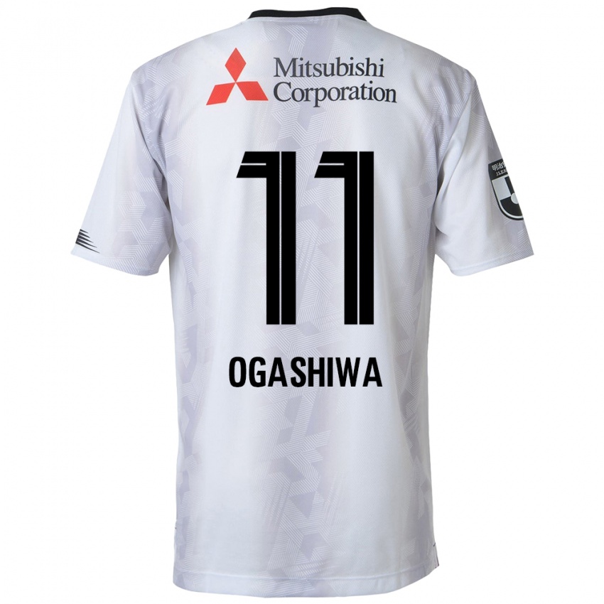 Gyermek Tsuyoshi Ogashiwa #11 Fehér Fekete Idegenbeli Jersey 2024/25 Mez Póló Ing