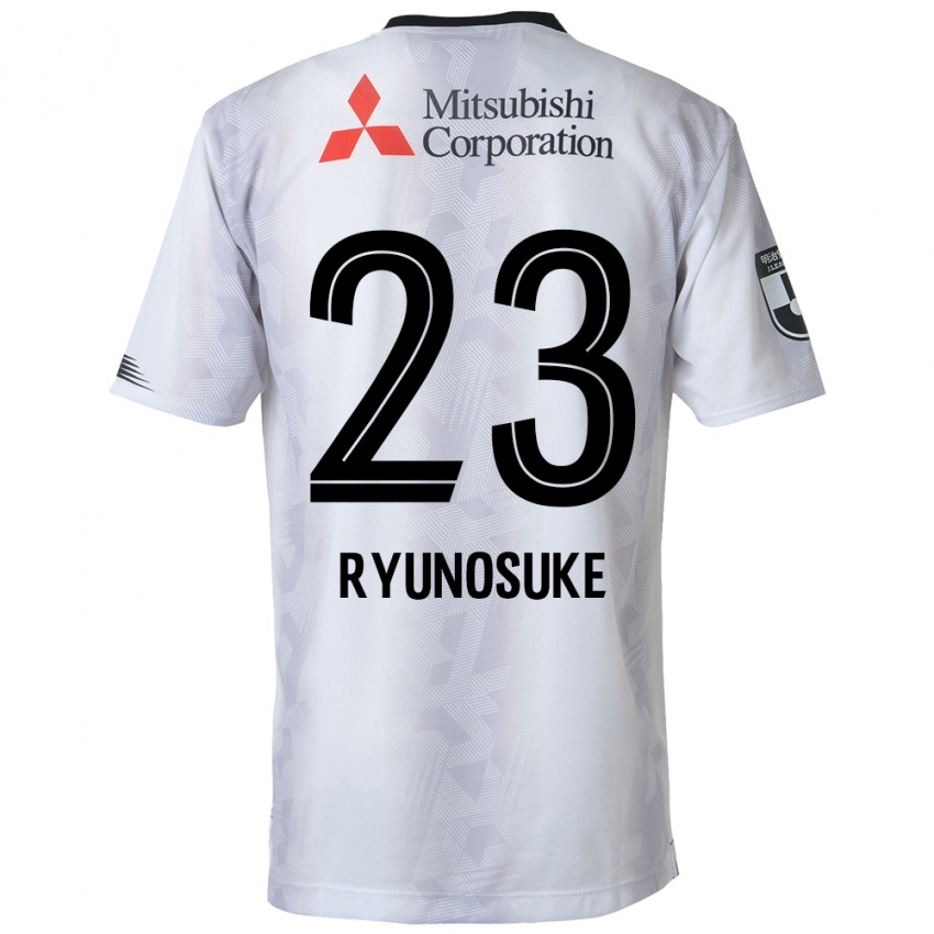 Gyermek Ryunosuke Sato #23 Fehér Fekete Idegenbeli Jersey 2024/25 Mez Póló Ing