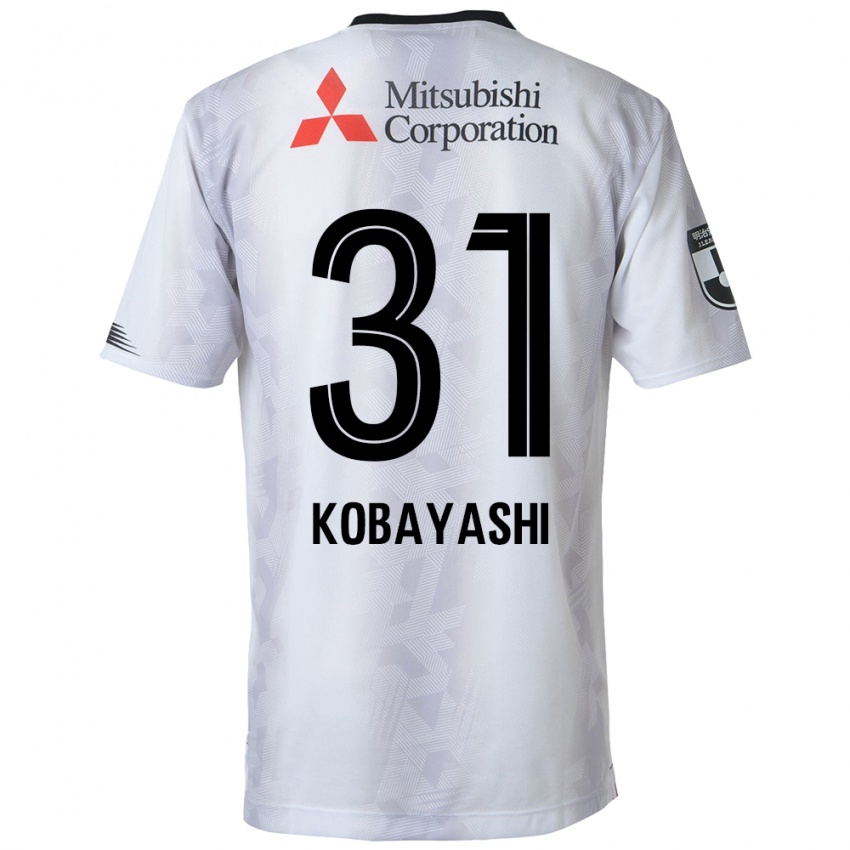 Gyermek Masataka Kobayashi #31 Fehér Fekete Idegenbeli Jersey 2024/25 Mez Póló Ing