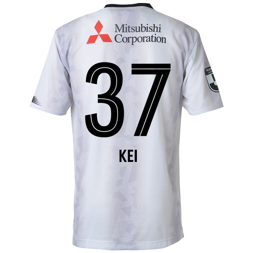 Gyermek Kei Koizumi #37 Fehér Fekete Idegenbeli Jersey 2024/25 Mez Póló Ing