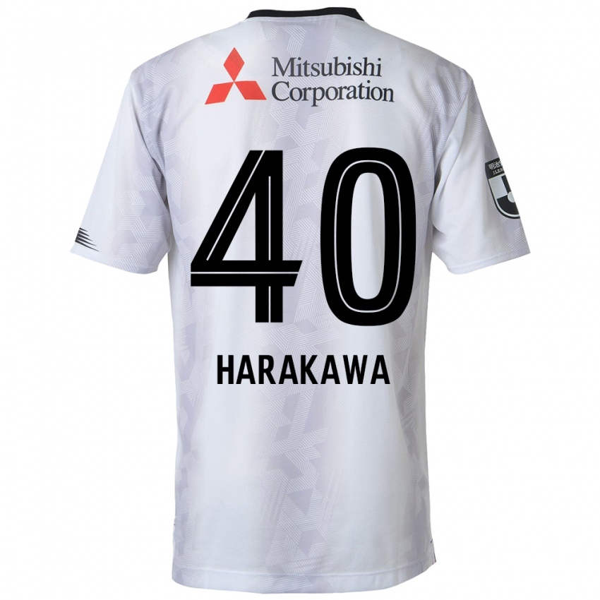 Gyermek Riki Harakawa #40 Fehér Fekete Idegenbeli Jersey 2024/25 Mez Póló Ing