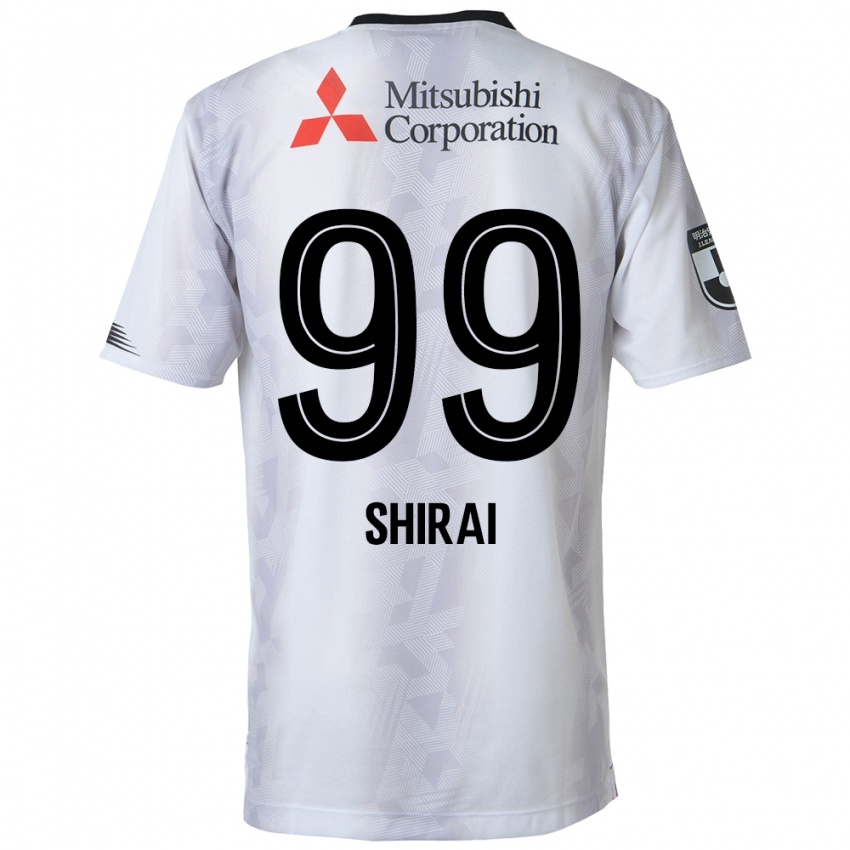 Gyermek Kosuke Shirai #99 Fehér Fekete Idegenbeli Jersey 2024/25 Mez Póló Ing