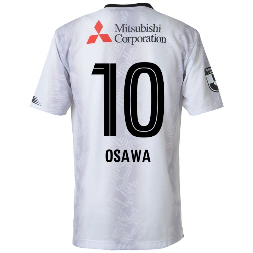 Gyermek Shuzo Osawa #10 Fehér Fekete Idegenbeli Jersey 2024/25 Mez Póló Ing