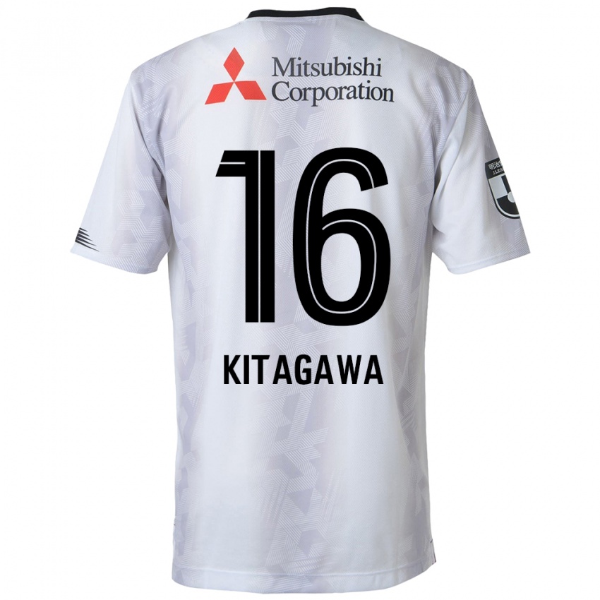 Gyermek Rento Kitagawa #16 Fehér Fekete Idegenbeli Jersey 2024/25 Mez Póló Ing