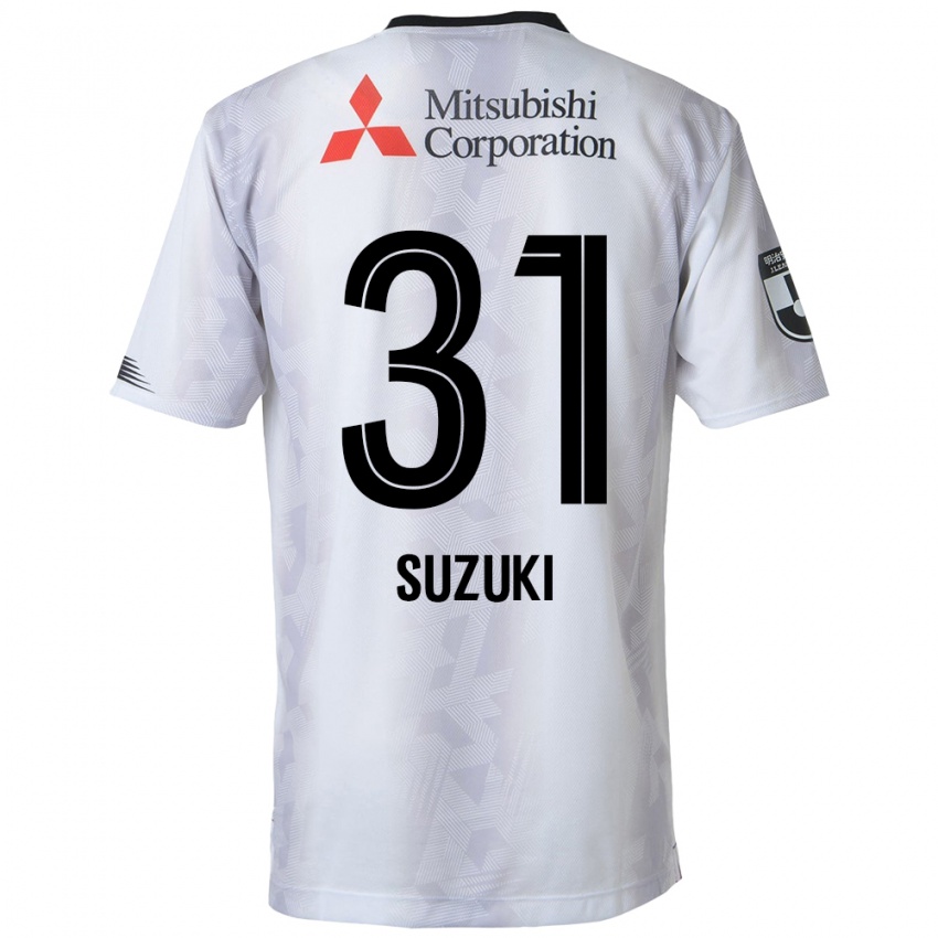 Gyermek Kaede Suzuki #31 Fehér Fekete Idegenbeli Jersey 2024/25 Mez Póló Ing