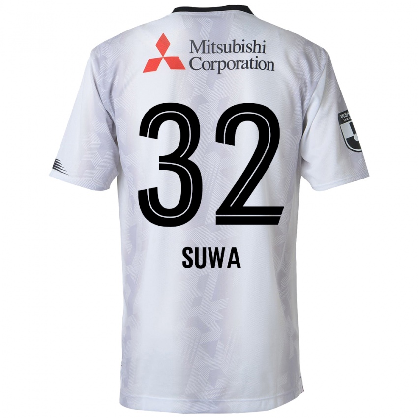 Gyermek Keita Suwa #32 Fehér Fekete Idegenbeli Jersey 2024/25 Mez Póló Ing