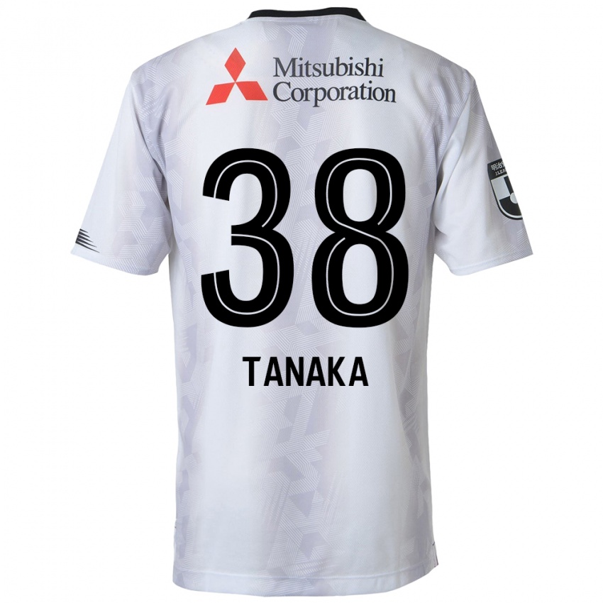 Gyermek Kio Tanaka #38 Fehér Fekete Idegenbeli Jersey 2024/25 Mez Póló Ing