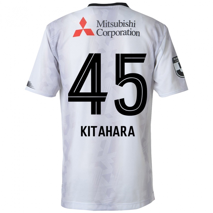 Gyermek Maki Kitahara #45 Fehér Fekete Idegenbeli Jersey 2024/25 Mez Póló Ing