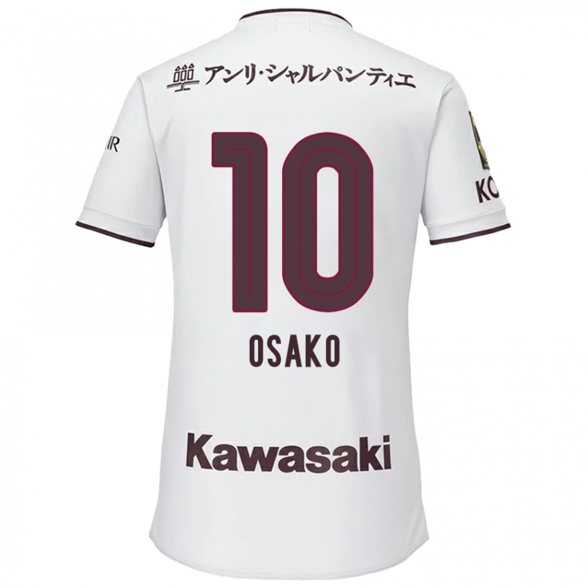 Gyermek Yuya Osako #10 Fehér Piros Idegenbeli Jersey 2024/25 Mez Póló Ing