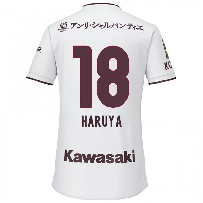 Gyermek Haruya Ide #18 Fehér Piros Idegenbeli Jersey 2024/25 Mez Póló Ing