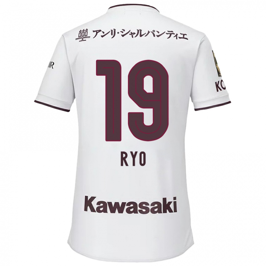 Gyermek Ryo Hatsuse #19 Fehér Piros Idegenbeli Jersey 2024/25 Mez Póló Ing