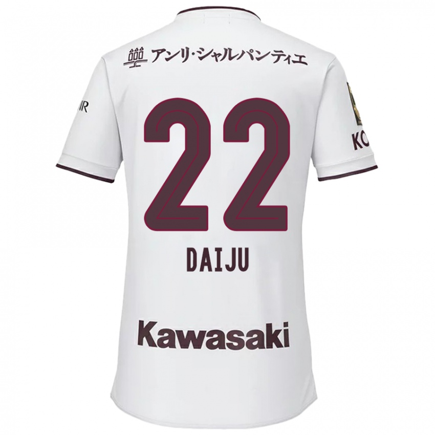 Gyermek Daiju Sasaki #22 Fehér Piros Idegenbeli Jersey 2024/25 Mez Póló Ing