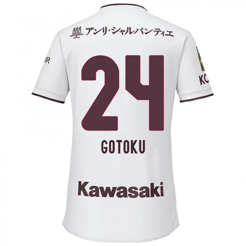 Gyermek Gotoku Sakai #24 Fehér Piros Idegenbeli Jersey 2024/25 Mez Póló Ing