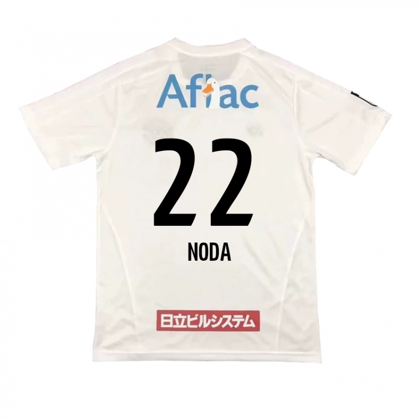 Gyermek Hiroki Noda #22 Fehér Fekete Idegenbeli Jersey 2024/25 Mez Póló Ing