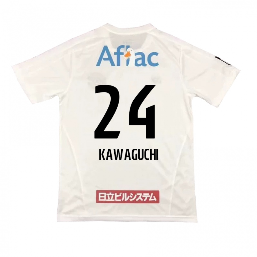 Gyermek Naoki Kawaguchi #24 Fehér Fekete Idegenbeli Jersey 2024/25 Mez Póló Ing