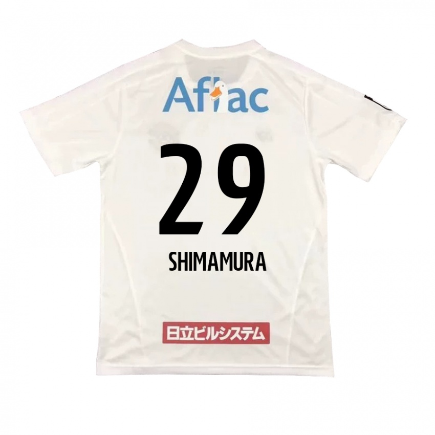 Gyermek Takuya Shimamura #29 Fehér Fekete Idegenbeli Jersey 2024/25 Mez Póló Ing