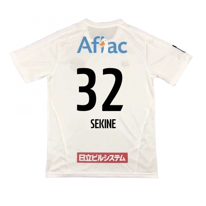 Gyermek Hiroki Sekine #32 Fehér Fekete Idegenbeli Jersey 2024/25 Mez Póló Ing