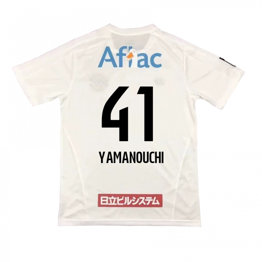 Gyermek Yusei Yamanouchi #41 Fehér Fekete Idegenbeli Jersey 2024/25 Mez Póló Ing