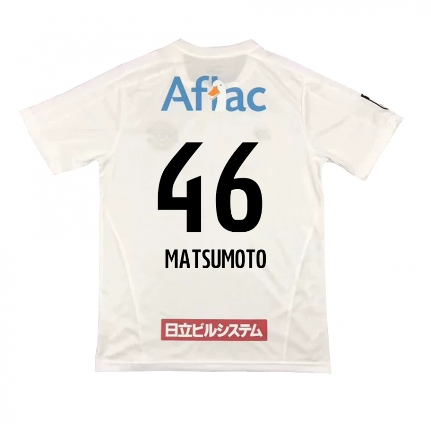 Gyermek Kenta Matsumoto #46 Fehér Fekete Idegenbeli Jersey 2024/25 Mez Póló Ing