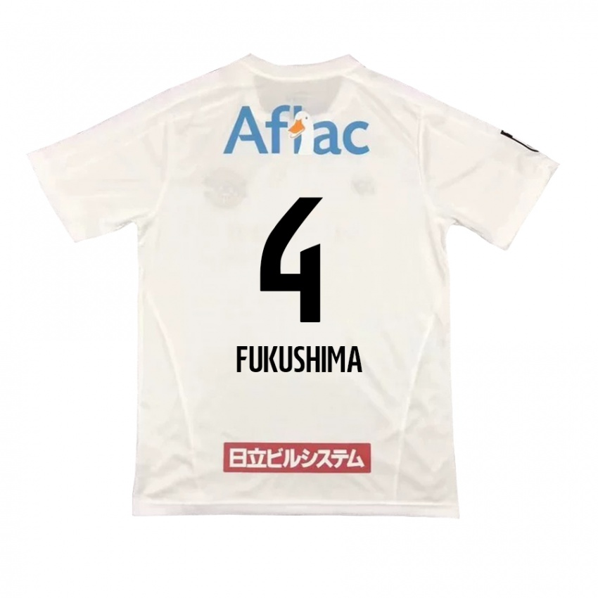 Gyermek Taiga Fukushima #4 Fehér Fekete Idegenbeli Jersey 2024/25 Mez Póló Ing