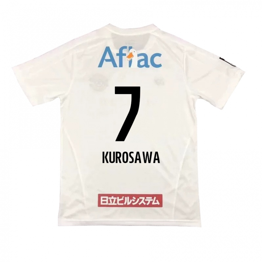 Gyermek Shido Kurosawa #7 Fehér Fekete Idegenbeli Jersey 2024/25 Mez Póló Ing