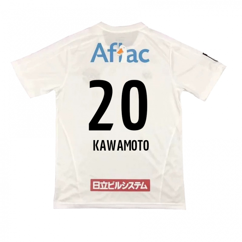 Gyermek Daizen Kawamoto #20 Fehér Fekete Idegenbeli Jersey 2024/25 Mez Póló Ing