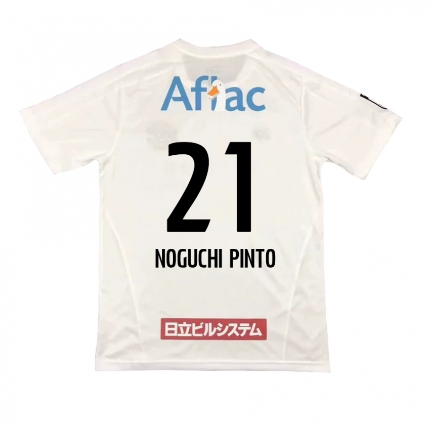 Gyermek Amato Noguchi Pinto #21 Fehér Fekete Idegenbeli Jersey 2024/25 Mez Póló Ing