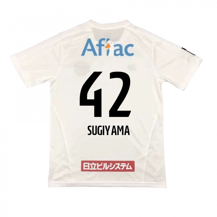 Gyermek Shunnosuke Sugiyama #42 Fehér Fekete Idegenbeli Jersey 2024/25 Mez Póló Ing