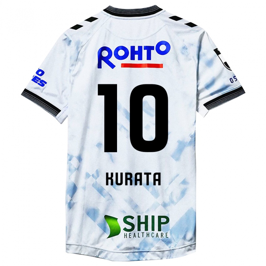 Gyermek Shu Kurata #10 Fehér Fekete Idegenbeli Jersey 2024/25 Mez Póló Ing