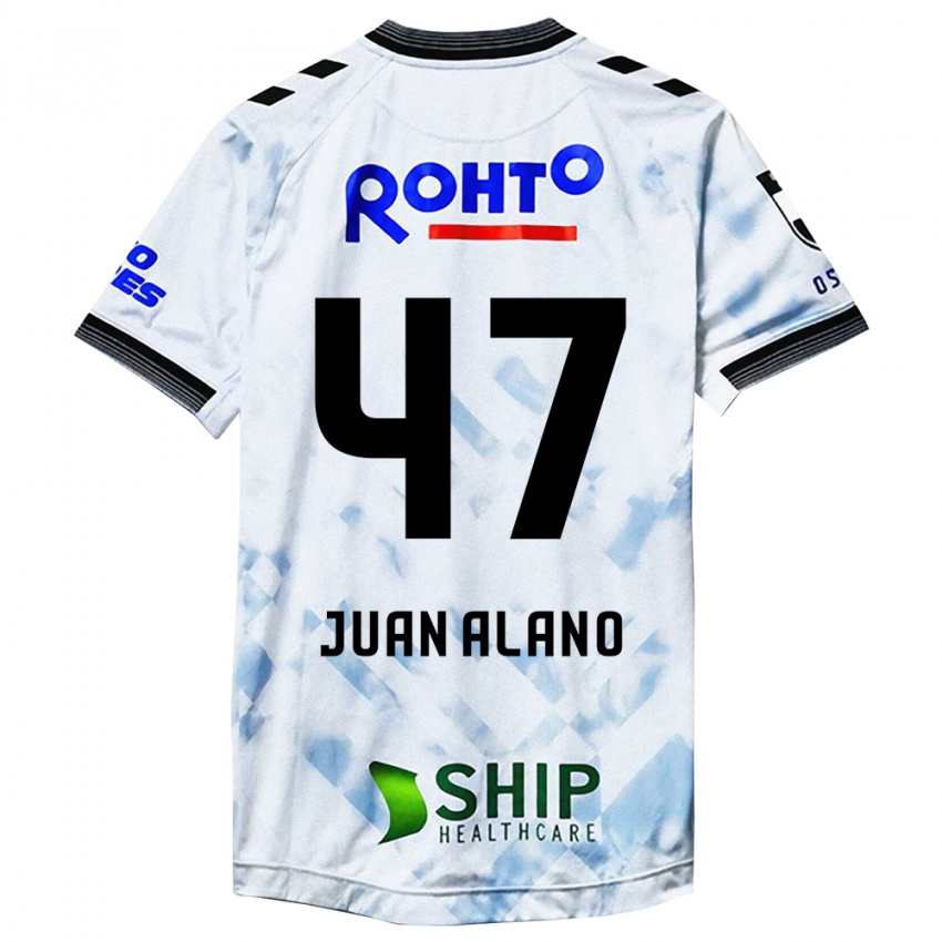 Gyermek Juan Alano #47 Fehér Fekete Idegenbeli Jersey 2024/25 Mez Póló Ing